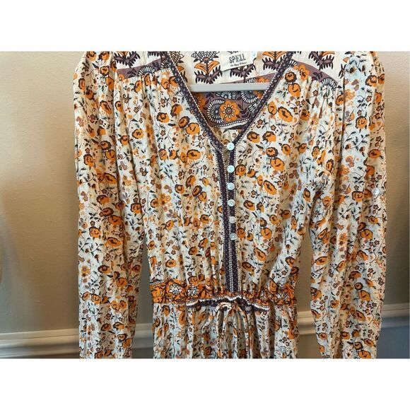 Spell and The Gypsy Collective Love Romper In Orange Blossom Size Small / 6 - Picture 5 of 10